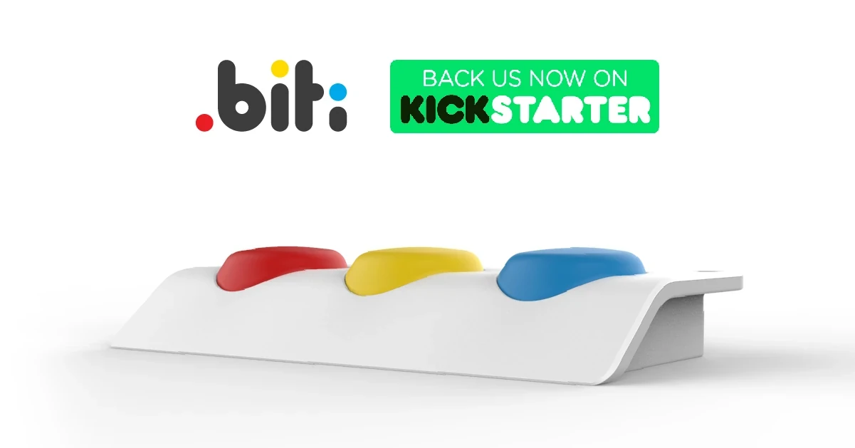 BITI.Box product render with Back Us Now on Kickstarter badge