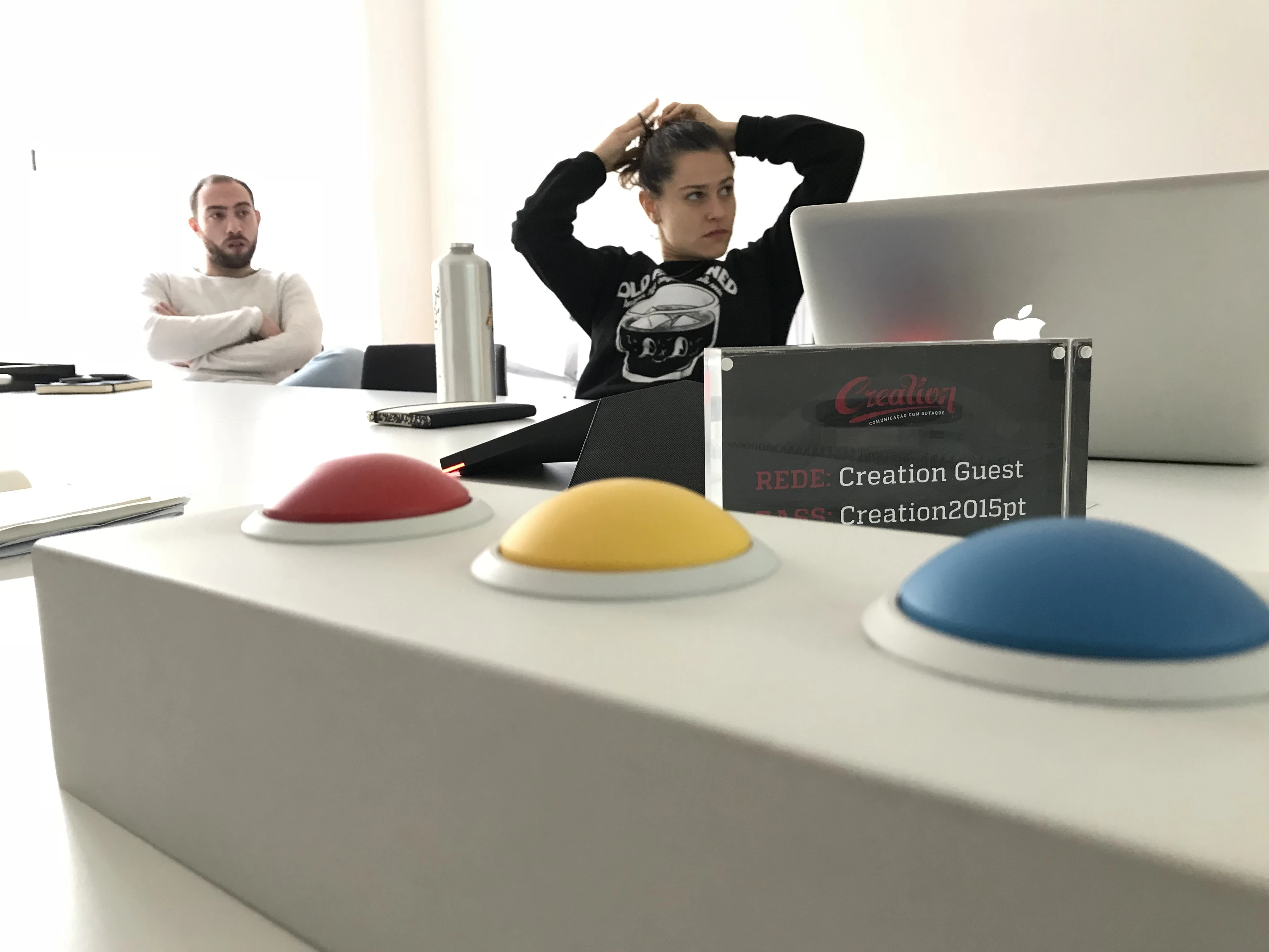 BITI.Box prototype on meeting table with team in background