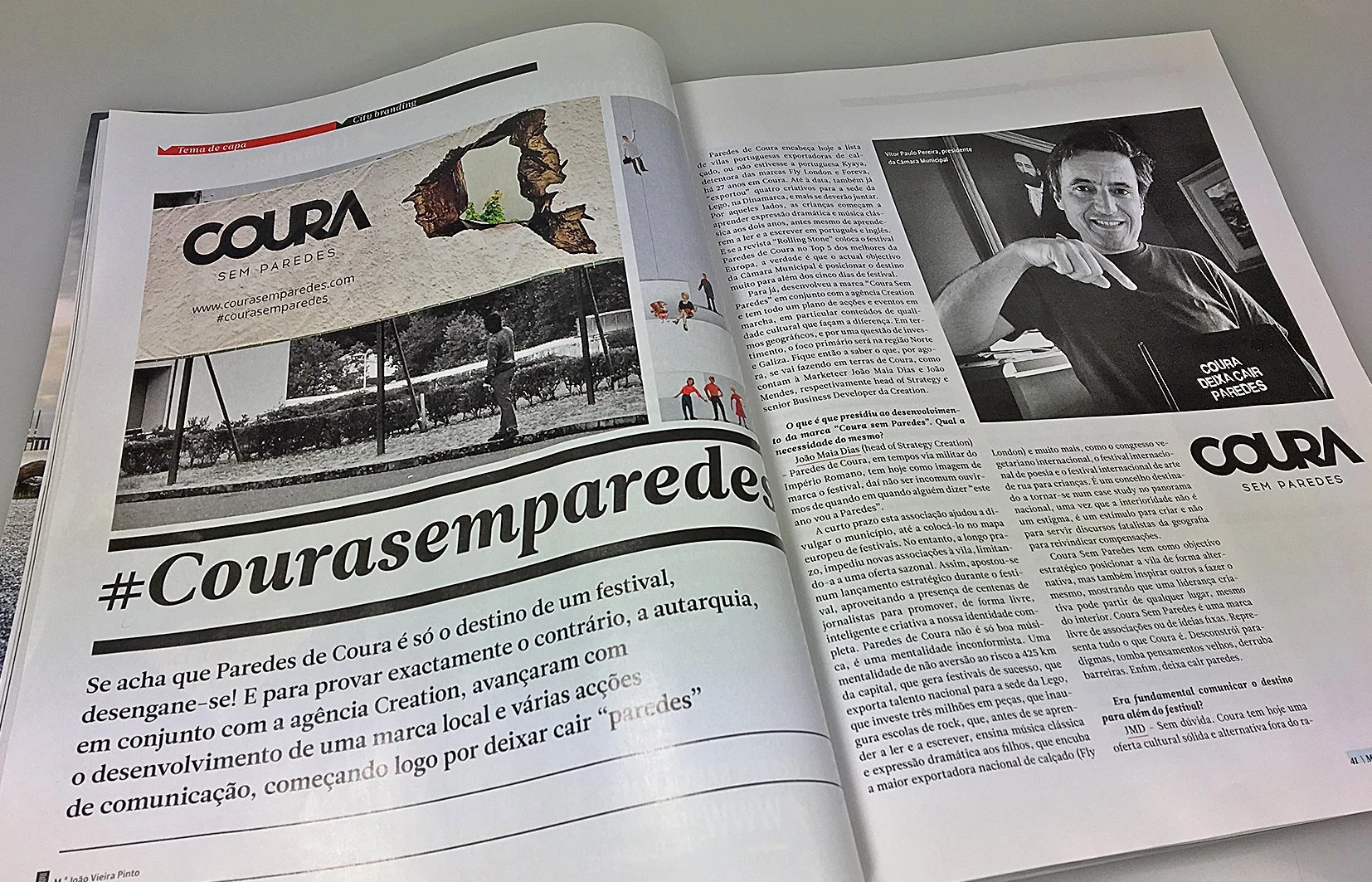 Coura Sem Paredes Marketeer magazine spread