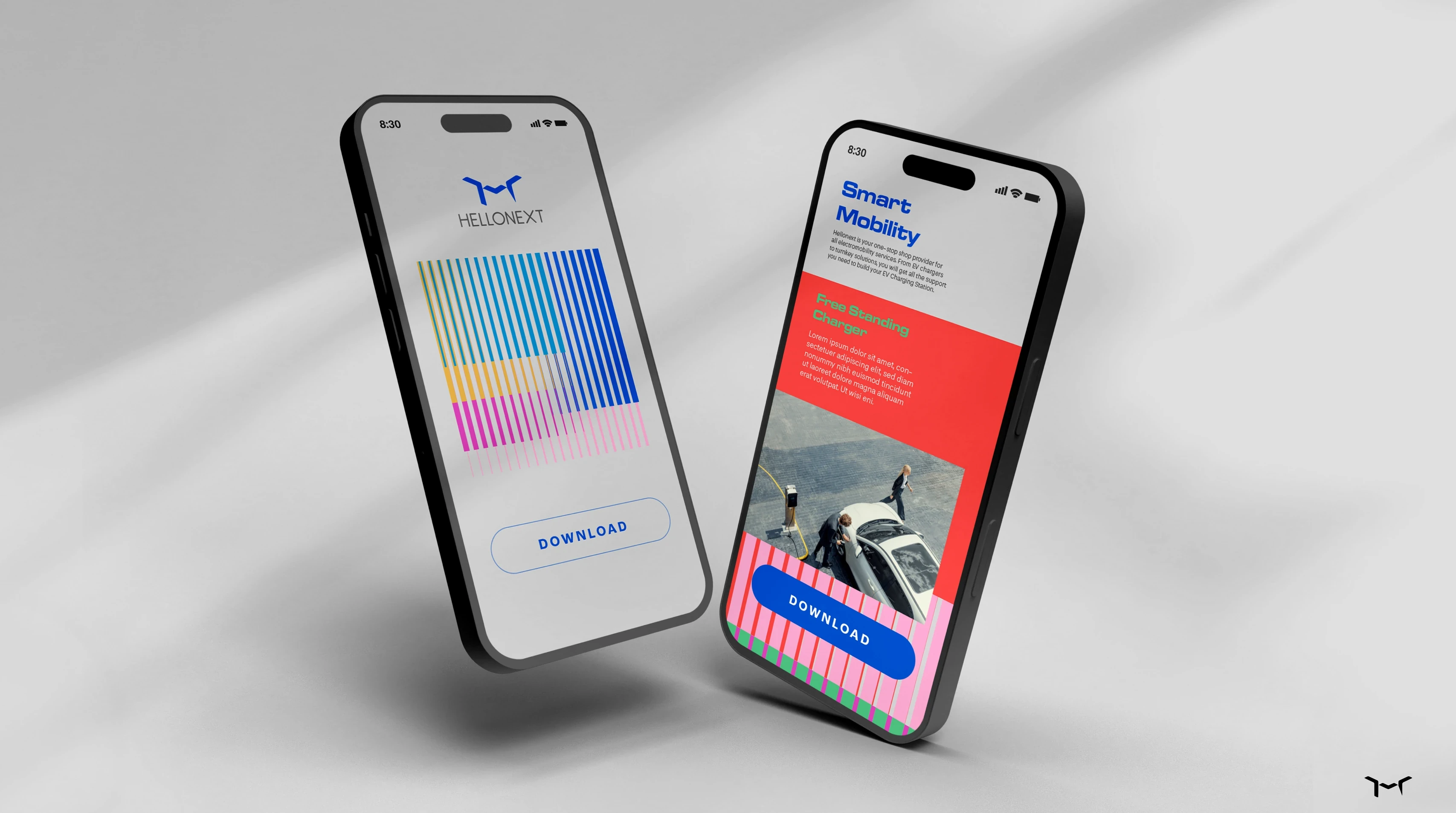 Hellonext mobile app: brand identity applied to digital interface