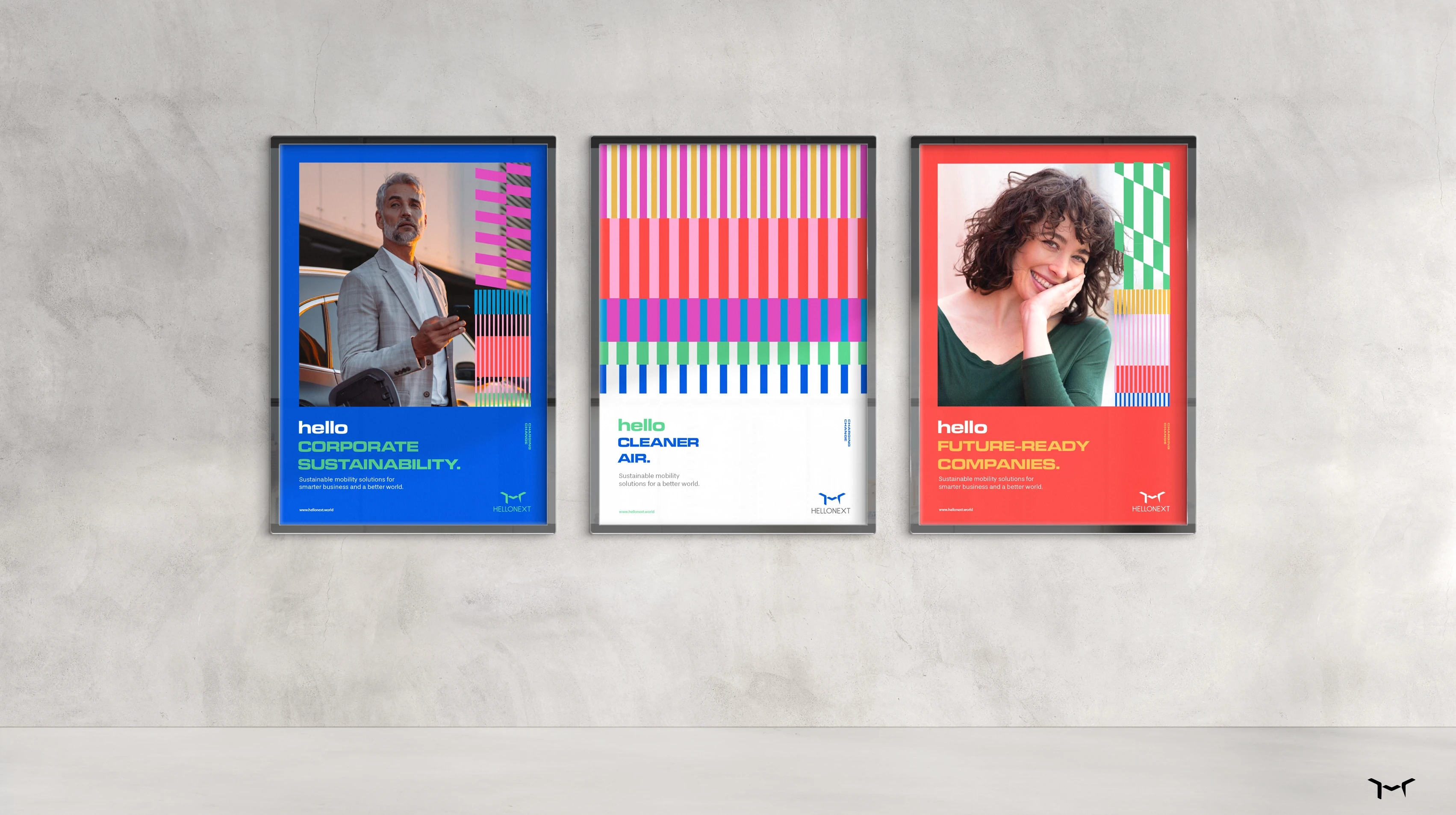 Hellonext framed posters: Corporate Sustainability, Cleaner Air, Future-Ready Companies