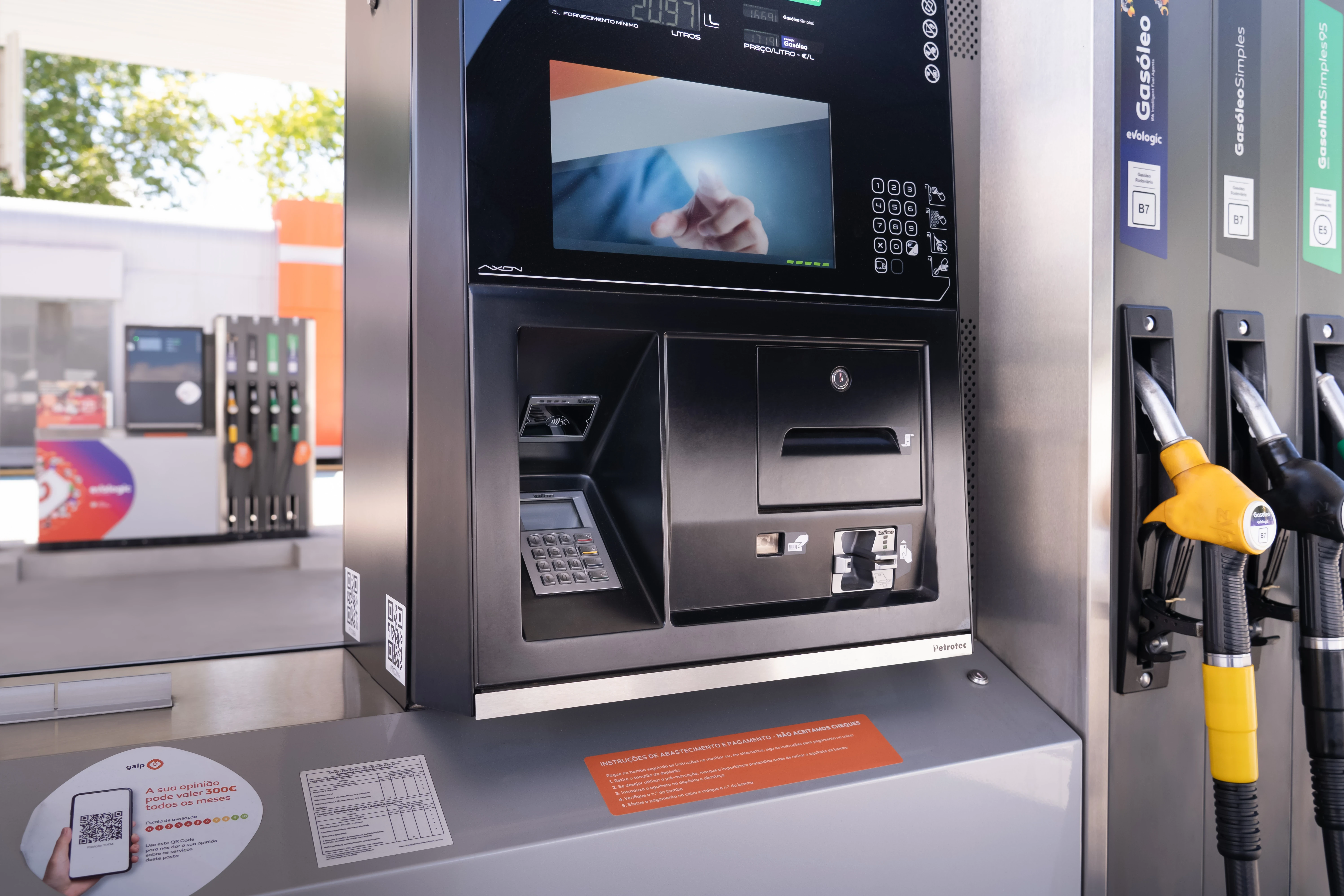 Petrotec fuel dispenser UI close-up: precision engineering and digital interface