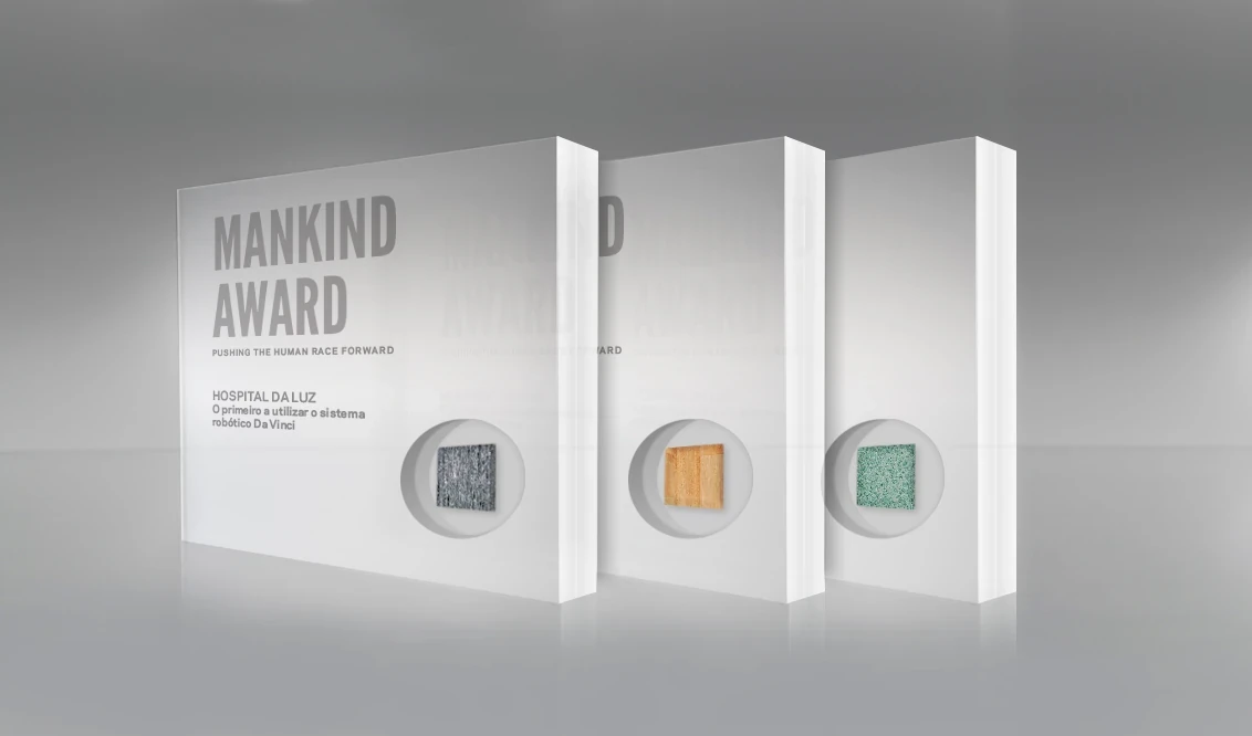 Mankind Award: Pushing the Human Race Forward, with embedded Tarkett floor samples